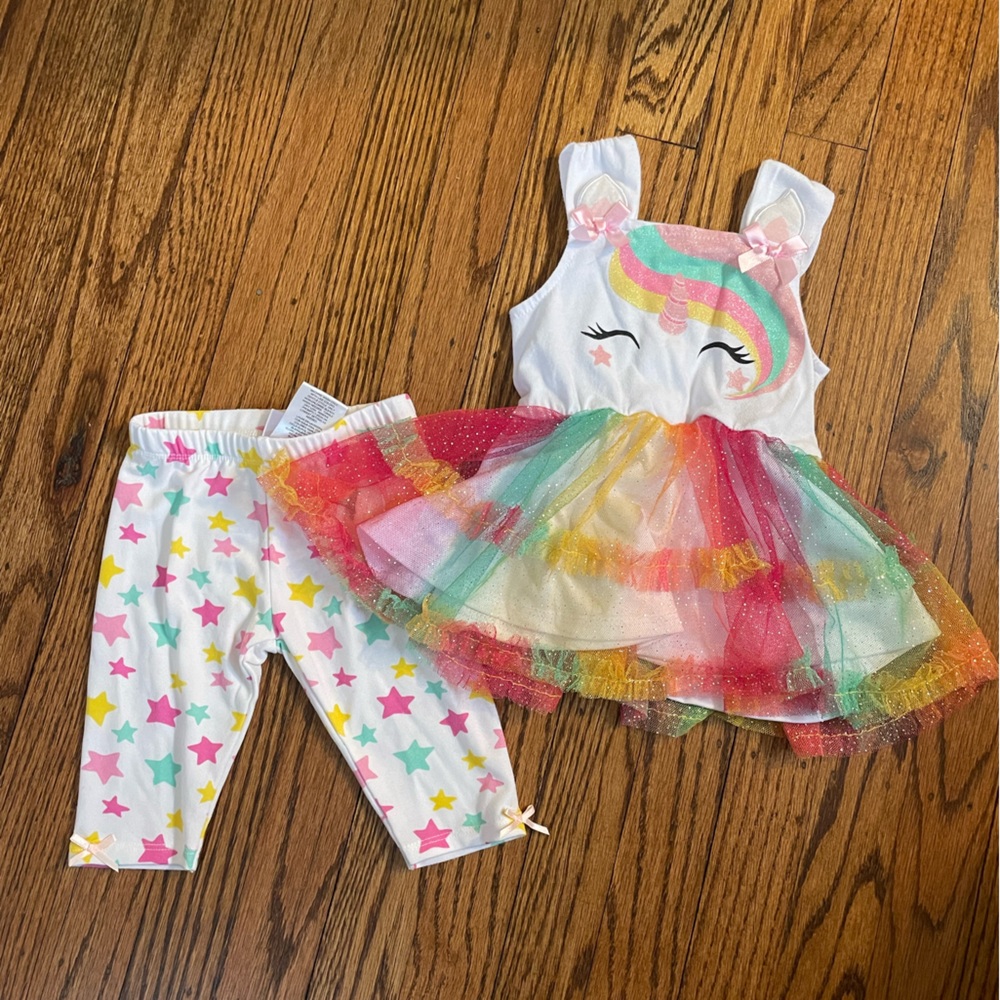 Unicorn Matching Set with Tulle Skirt